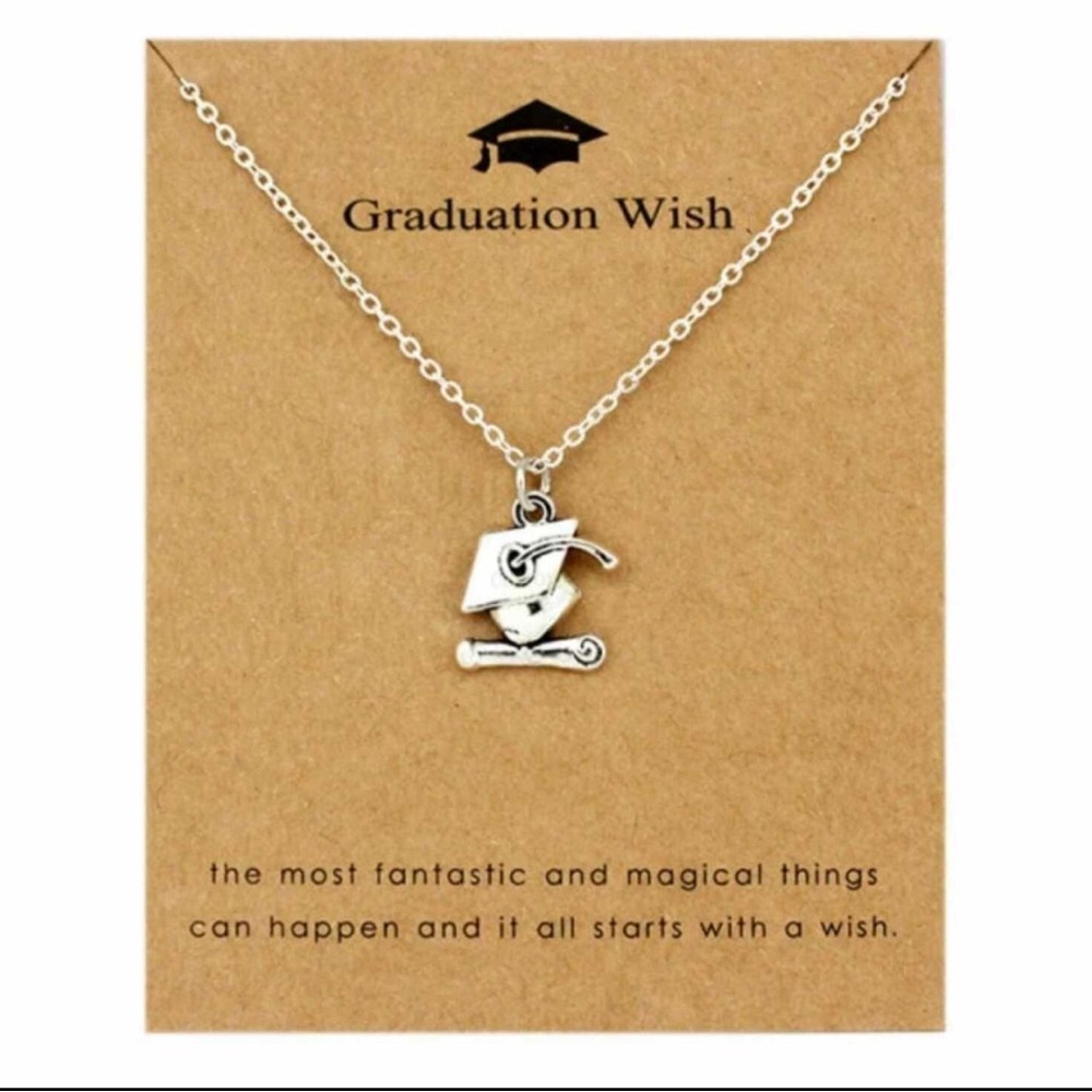 NWT โGraduationโ Wishโ Silver necklace with card. Perfect gift!
